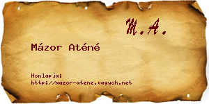 Mázor Aténé névjegykártya